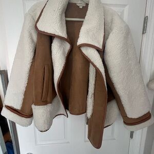 LOFT Teddy Jacket - Cream and Brown
